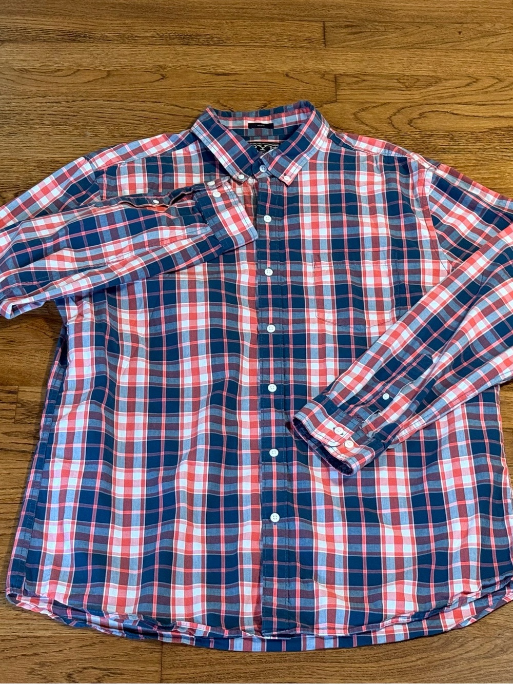 RYE by Hawker Rye Men’s XXL Tall Pink Navy White Plaid Long Sleeve Shirt 2XLT